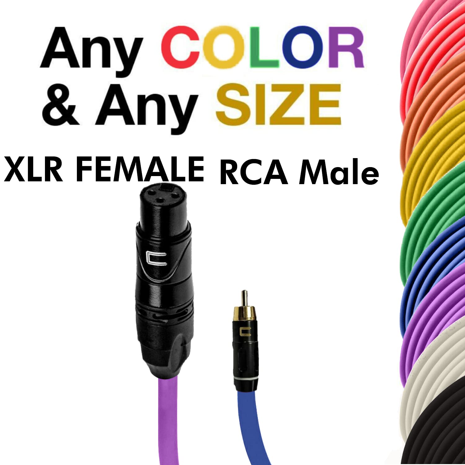 Unbalanced XLR Female Cable to RCA Male - 100 Feet - Orange - Pro 3-Pin Microphone Connector for Powered Speakers, Audio Interface or Mixer for Live Performance & Recording
