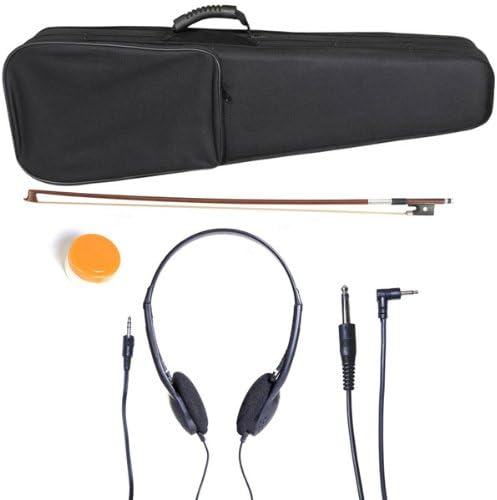 Cecilio 4/4CEVN-3W Solid Wood Pearl White Electric/Silent Violin with Ebony Fittings in Style 3 (Full Size)