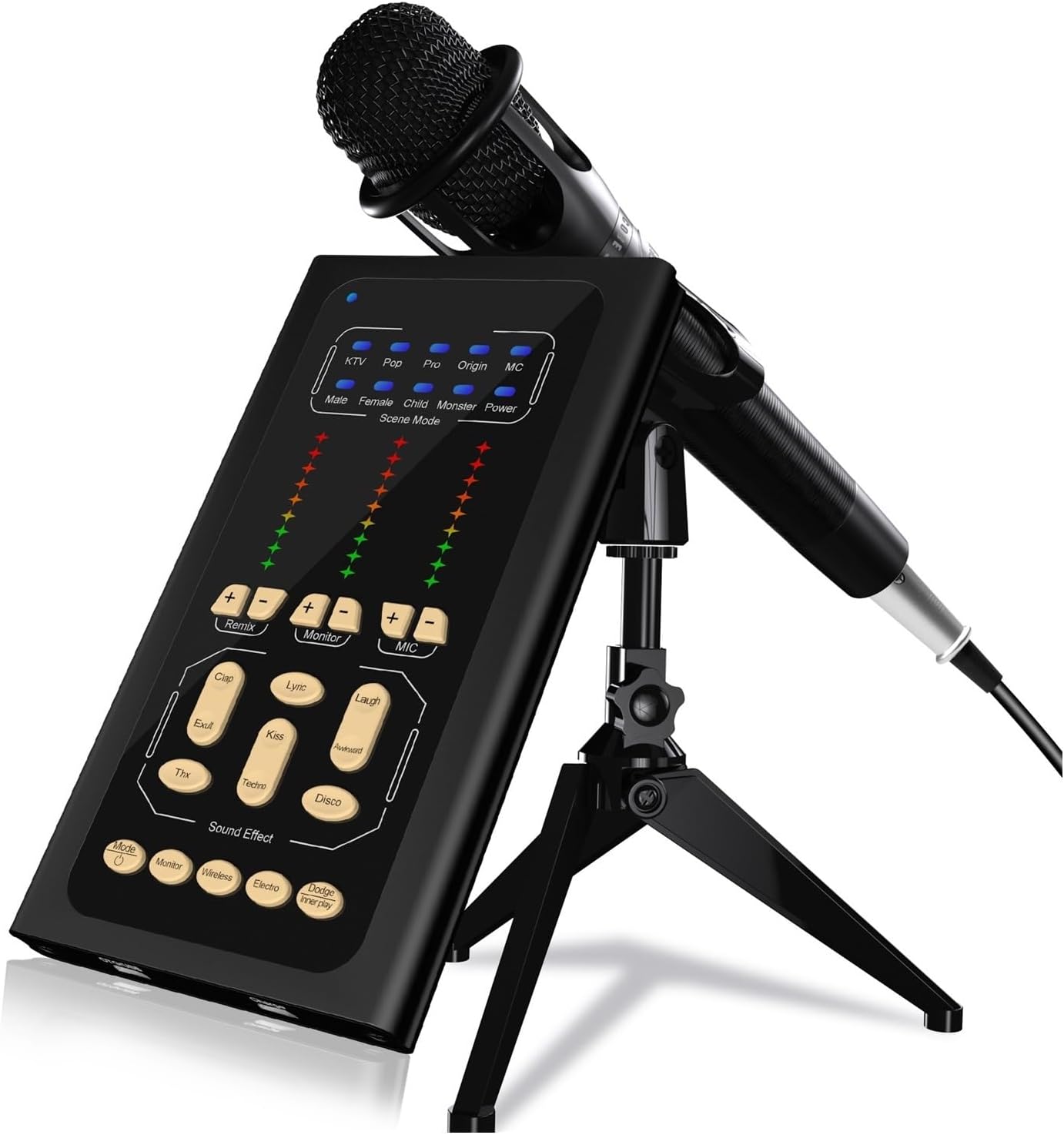 Sound Card Kit Studio Condenser Microphone & USB Sound Card Voice Changer Mixer Interface Sound Board for Computer Pc Singing Recording Studio Setup for Re,