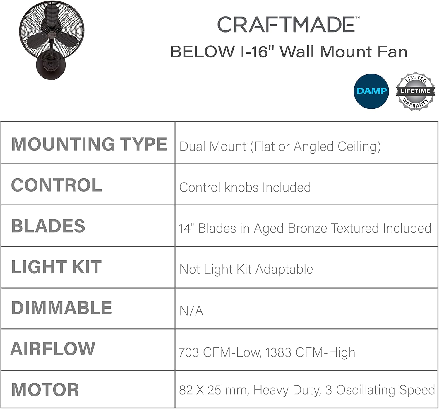 Craftmade BW116AG3 Bellows I Retro-inspired 16