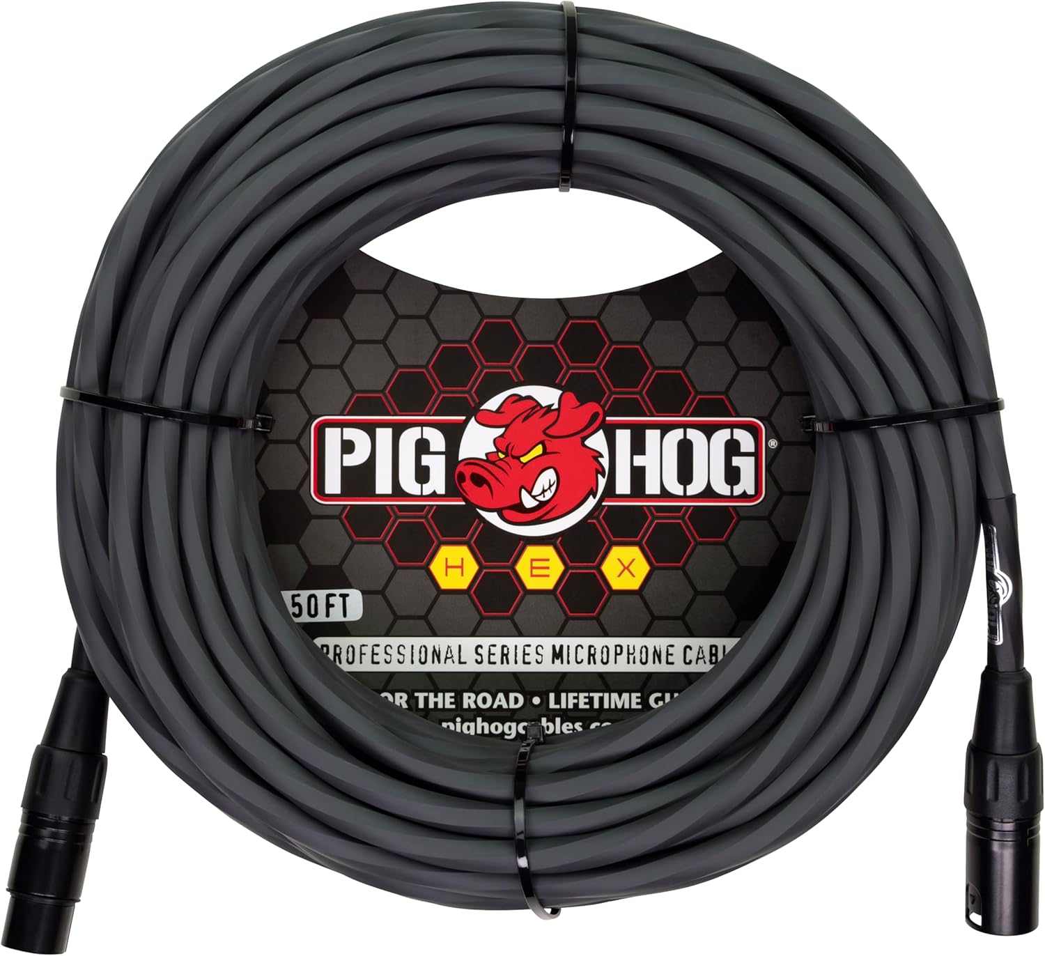 Pig Hog Hex Series Mic Cable, Grey, 50 Feet