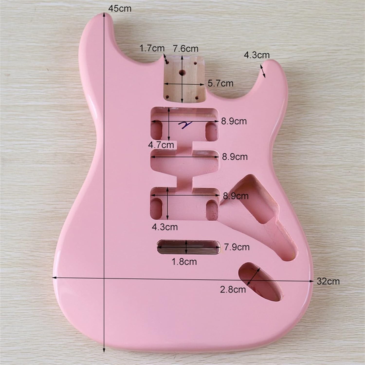 FLFL Pink Electric Guitar Body Poplar Wood for ST Guitar Barrel Guitar Parts for Electric Guitar Unfinished Guitar Kit