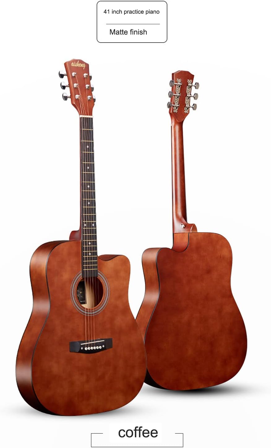 Acoustic Guitar Wooden Elementary Auspicious Folk Song acoustic guitar Beginner Musical Instrument (coffee)