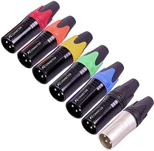 Davitu Electrical Equipments Supplies - 100PCS/lot 3 Pin XLR Plug Jack Male/Female Microphone Connector MIC Adapter XLR Cable Termininal Audio Wire Connector 7 Colors - (Color: Female Blue)