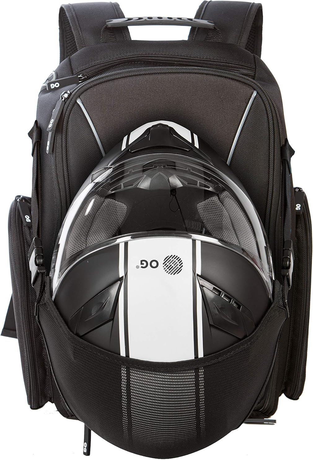 OG Original Motorcycle Backpack GO Black Waterproof, 20L, Motorbike Helmet Strap, Helmet Bag, Cycling Bag, Man, Laptop, Reflective