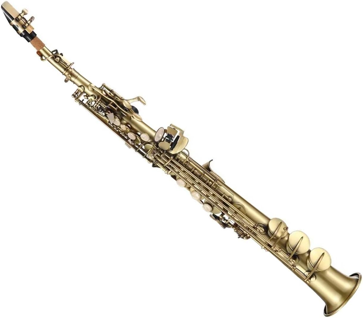 Straight Tube B Carved Saxophone Professional Play Brass Saxophone Wind Instrument Set Accessories