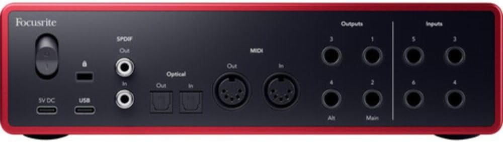 Focusrite Scarlett 16i16 USB-C Audio/MIDI Interface (4th Generation) Bundle with XLR- XLR Cable (2 Pack), Hosa Mid-310 Black 10 ft. Midi cable (2 Pack)