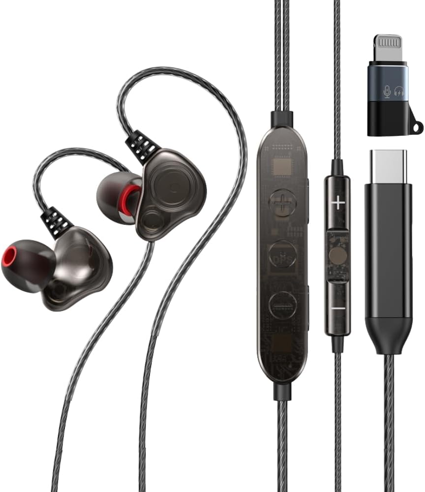 EzKŌV Karaoke Headset with Built-in Sound Card – Wired Microphone & Headphones for Singing, Live Streaming & Recording, Plug & Play with iPhone (Lightning), USB-C & PC (Black)