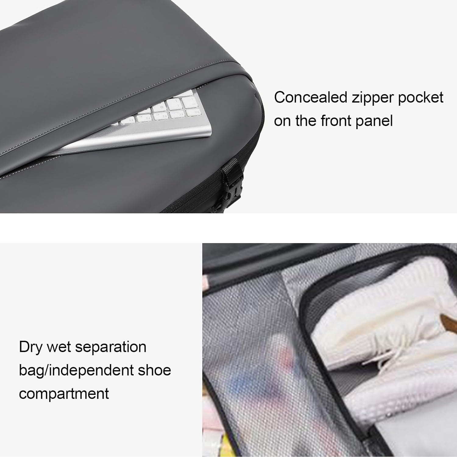 Vacuum Seal Backpack, 25L - 60L Expandable Carry On Compression Backpack with Lock, Travel Vacuum Storage Bags Backpacks for Short Trip Business (Grey)