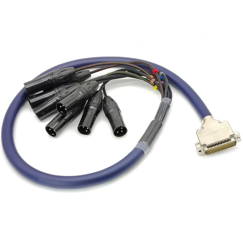 DB25 to XLR Male Snake Cable, DB25 Male to 8 Channel XLR 3Pin Male Balanced Snake Cable D-Sub Snake Cable Patch Bay Interface Modular Cable 1 Meter/3.28ft