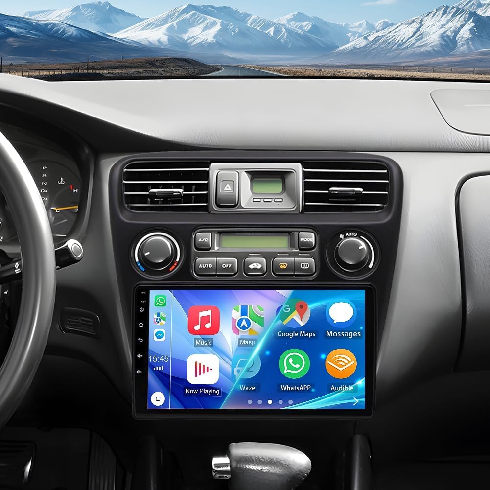 4G+64G Double Din Car Stereo for Honda Accord 6th 1998-2002 w/Wireless Carplay Android Auto, 9 Inch IPS Touchscreen Android 14 Car Radio Receiver WiFi GPS Navigation Bluetooth FM Backup Camera Mic