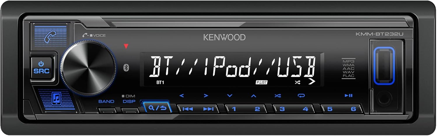 KENWOOD KMM-BT232U Bluetooth Car Stereo with USB Port, AM/FM Radio, MP3 Player, Detachable Face