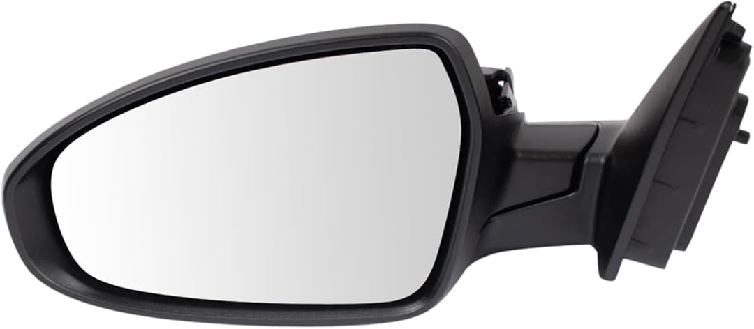 TRQ Driver Side Power Heated Mirror Smooth Black Manual Fold Paint to Match Compatible with 2020 Kia Forte GT GT-Line KI1320227