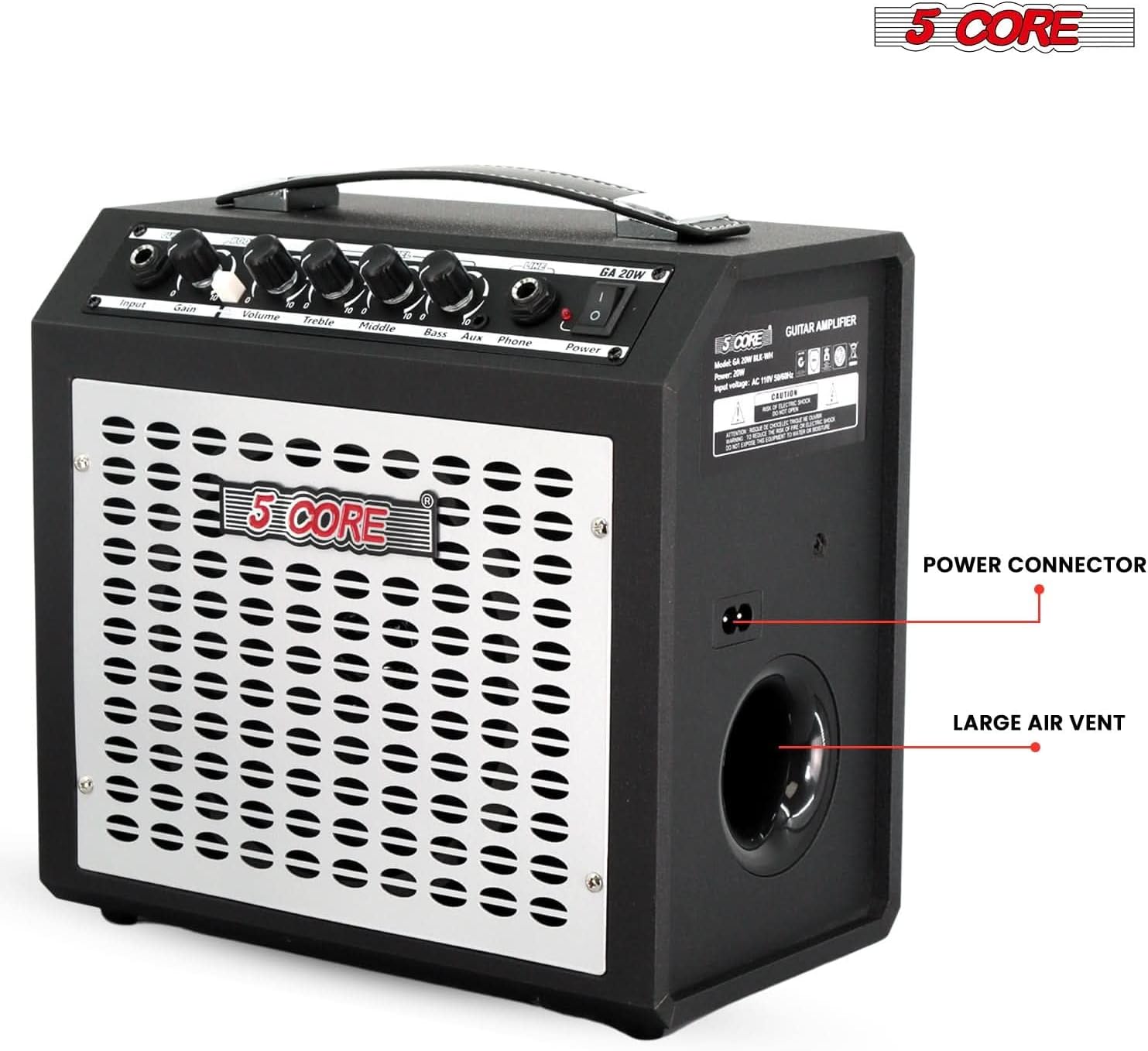 5 Core Guitar Amp 80 Watt Electric Amplifier w Built in 10