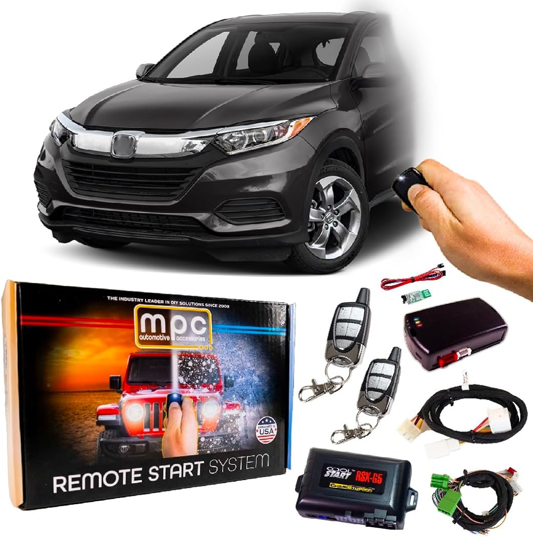 MPC 5-Button Keyless Entry Remote Start Compatible with Honda HR-V 2016-2022 Key-to-Start ONLY - T-Harness - w/FlashLink Updater - Premier USA Tech Support