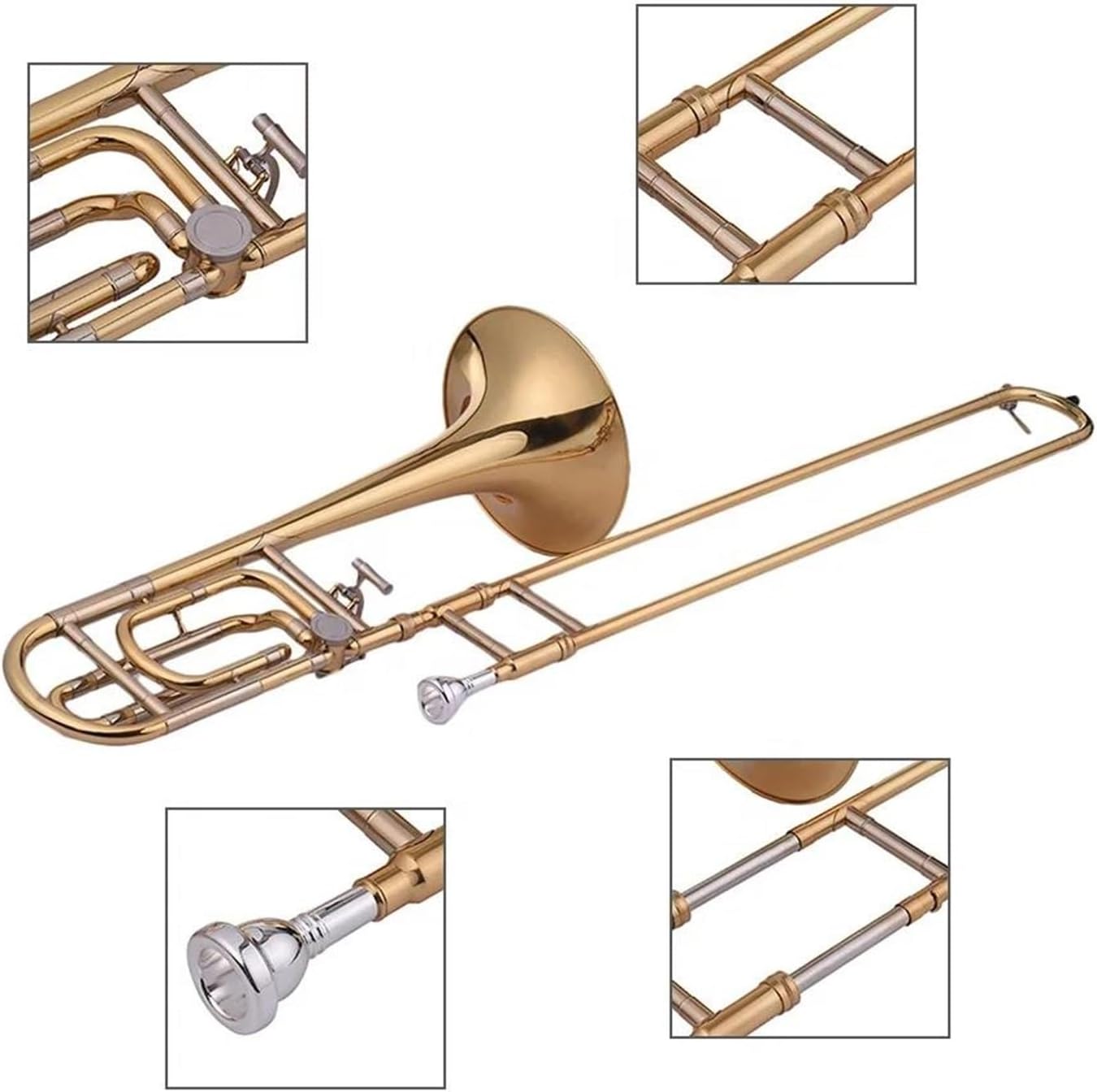 Professionals euphonium Bb/F Key Gold Tuning Slide Trombone Trombon Musical Instrument High Hardness Not Easy To Fade
