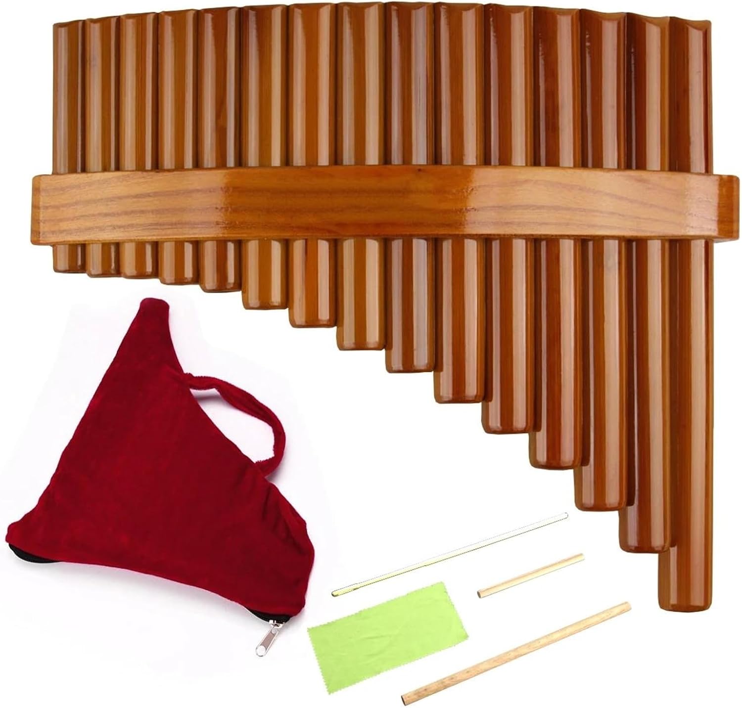 Chinese Traditional Musical Instrument 15 Pipes Pan Flute C Key Pan Pipes Woodwind Instrument (Color : Left)