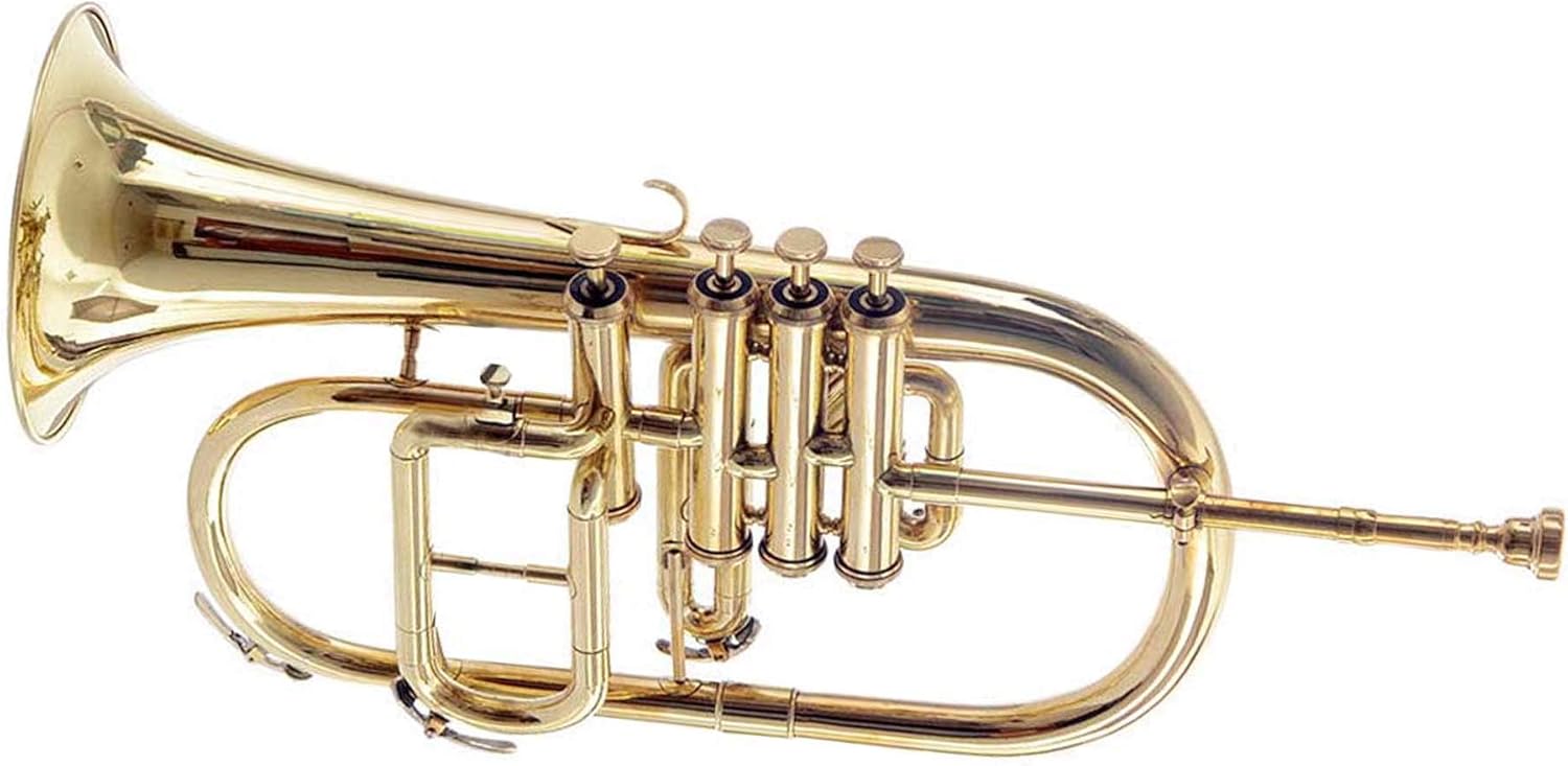 SHREYAS BRASS FINISH FLUGLE HORN 4 VALVE SPL FLUGELHORN