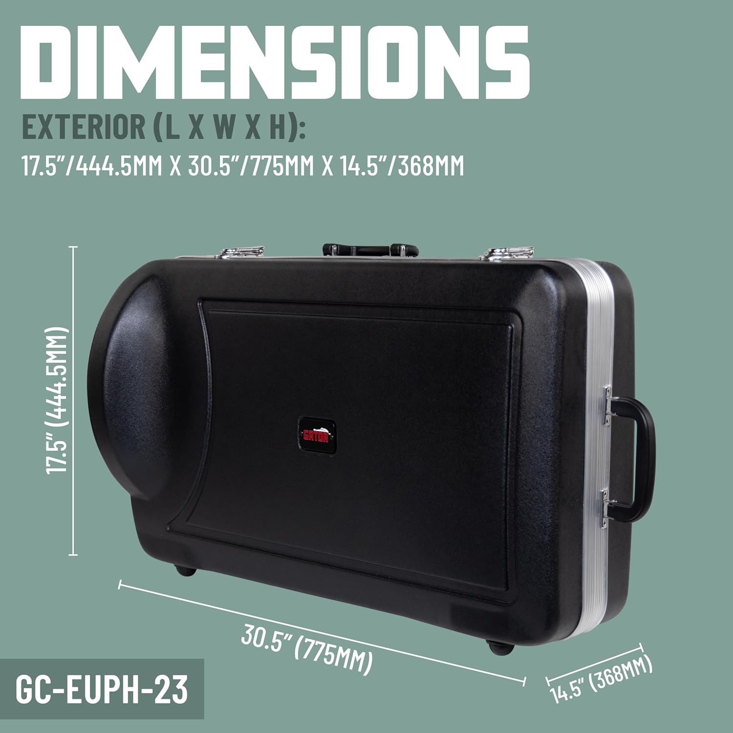 Gator Cases Andante Series Molded ABS Hardshell Case for Euphonium, (GC-EUPH-23)