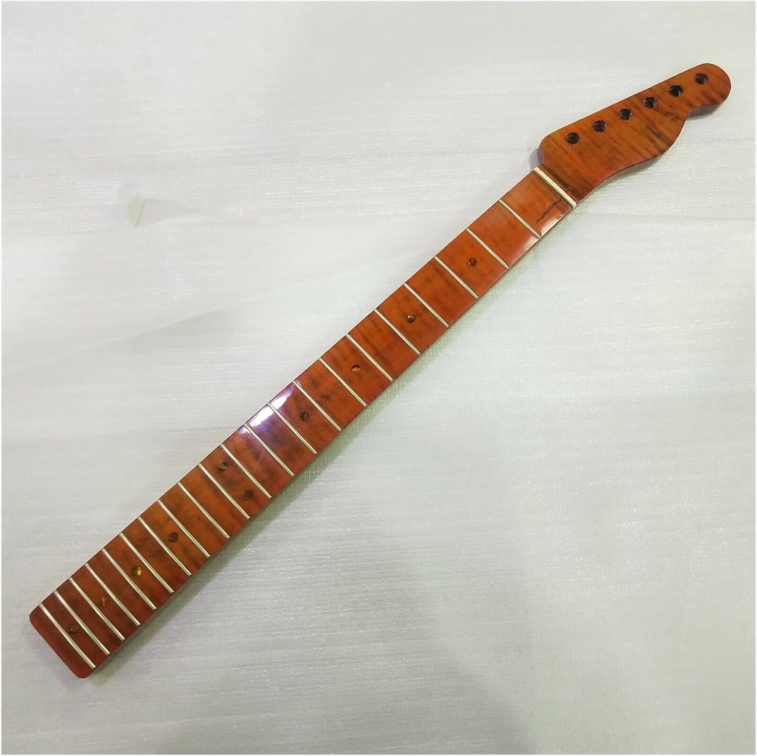 1pc Maple Electric Guitar Neck 21 Fret Maple Fretboard Abalone Dots Inlay Unfinished Guitar Neck