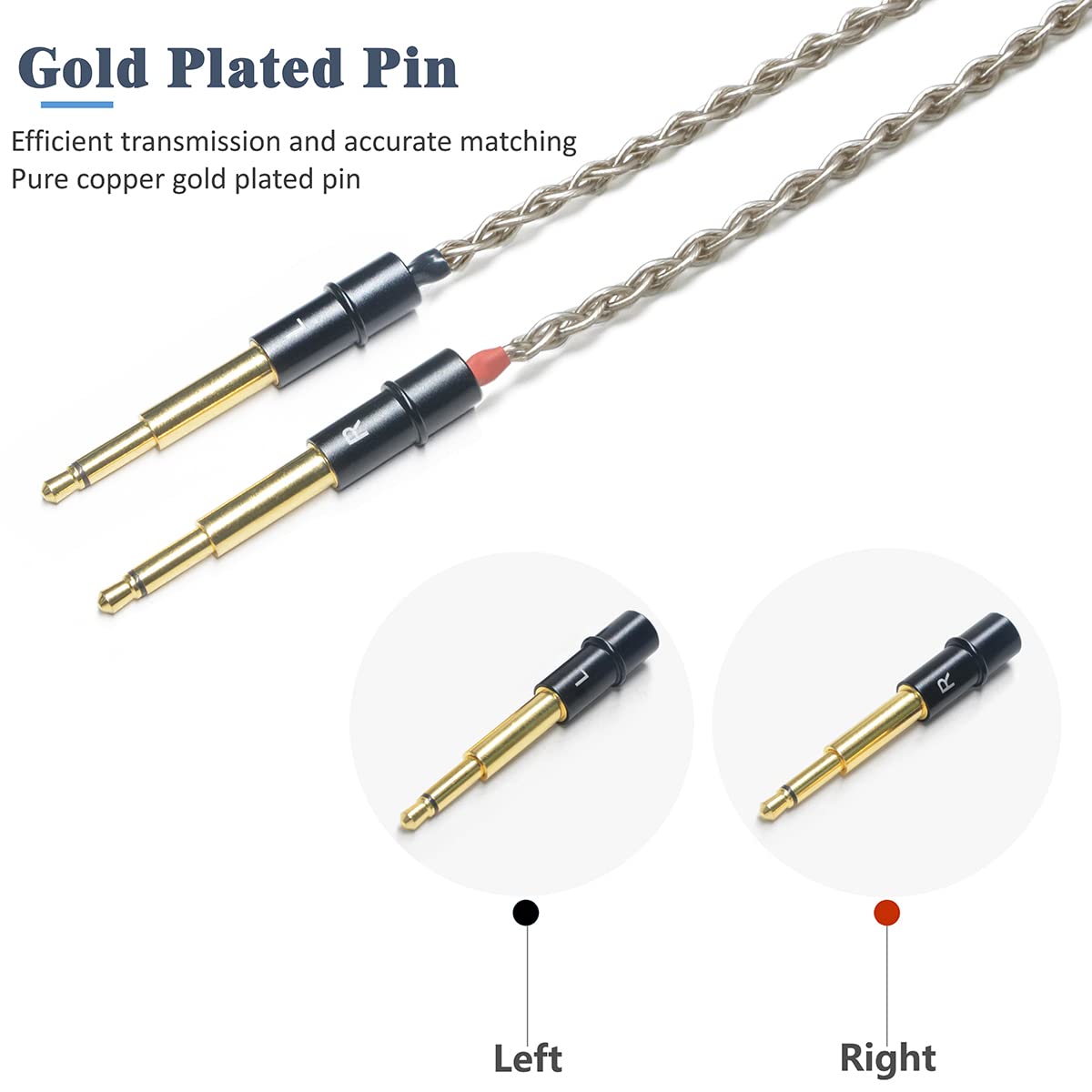 6N Single Crystal Silver Upgrade Headphones Cables 4Pin XLR/4.4mm/2.5mm Balanced Cables for Meze 99 Classics 99 Neo 99 Noir (4Pin XLR Balanced Plug)