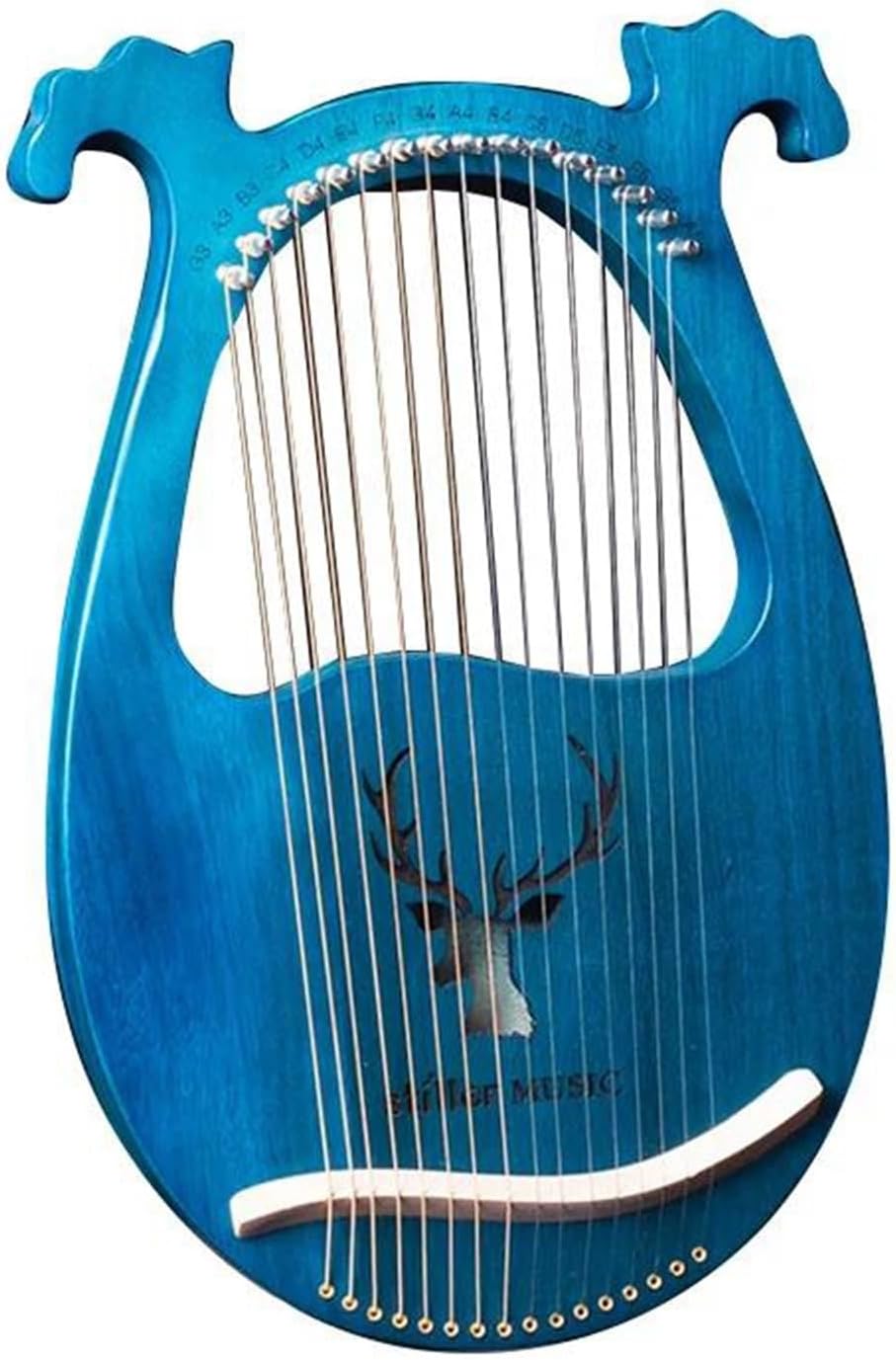 Lyre Harp Set 19 String Lyre Harp Wood Harp Metal String Instrument Included Mahogany Cloth Harp String Metal(14)
