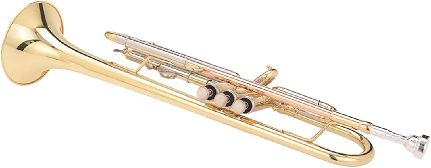 KESHUO Alto B Flat Trumpet Instrument Western Wind Instrument Three-Color Brass Beginner Introductory School Band Performance Trumpets