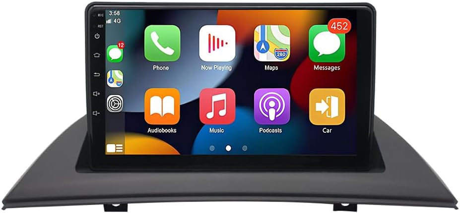 Car Stereo 2-Din Digital Media Receiver for BMW X3 2004-2012, Car Audio Receivers with CarPlay Android Auto 9 Inch Touchscreen BT, FM Radio with Back Camera GPS Tracking 2+64G Radio 469