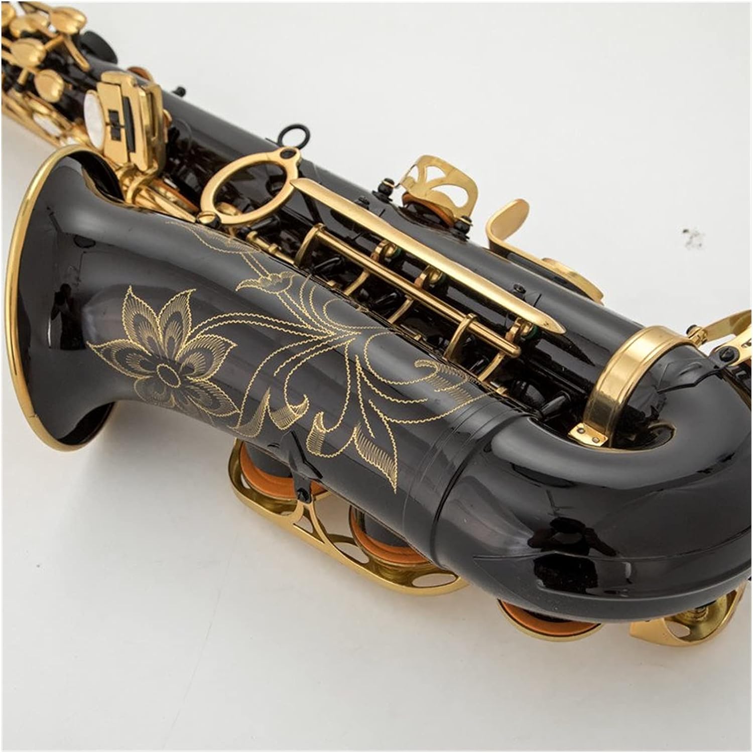 EB Alto Saxophone Brass Lacquered Gold E Flat Sax Woodwind Instrument Student Saxophone (Color : Gold)