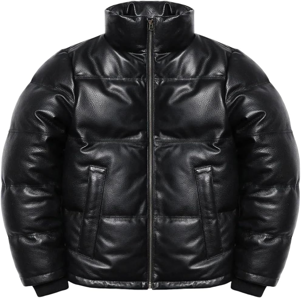 Men Sheepskin Genuine Skin Hood Warm Coat Thick Winter Clothing Leather White Duck Down Jacket