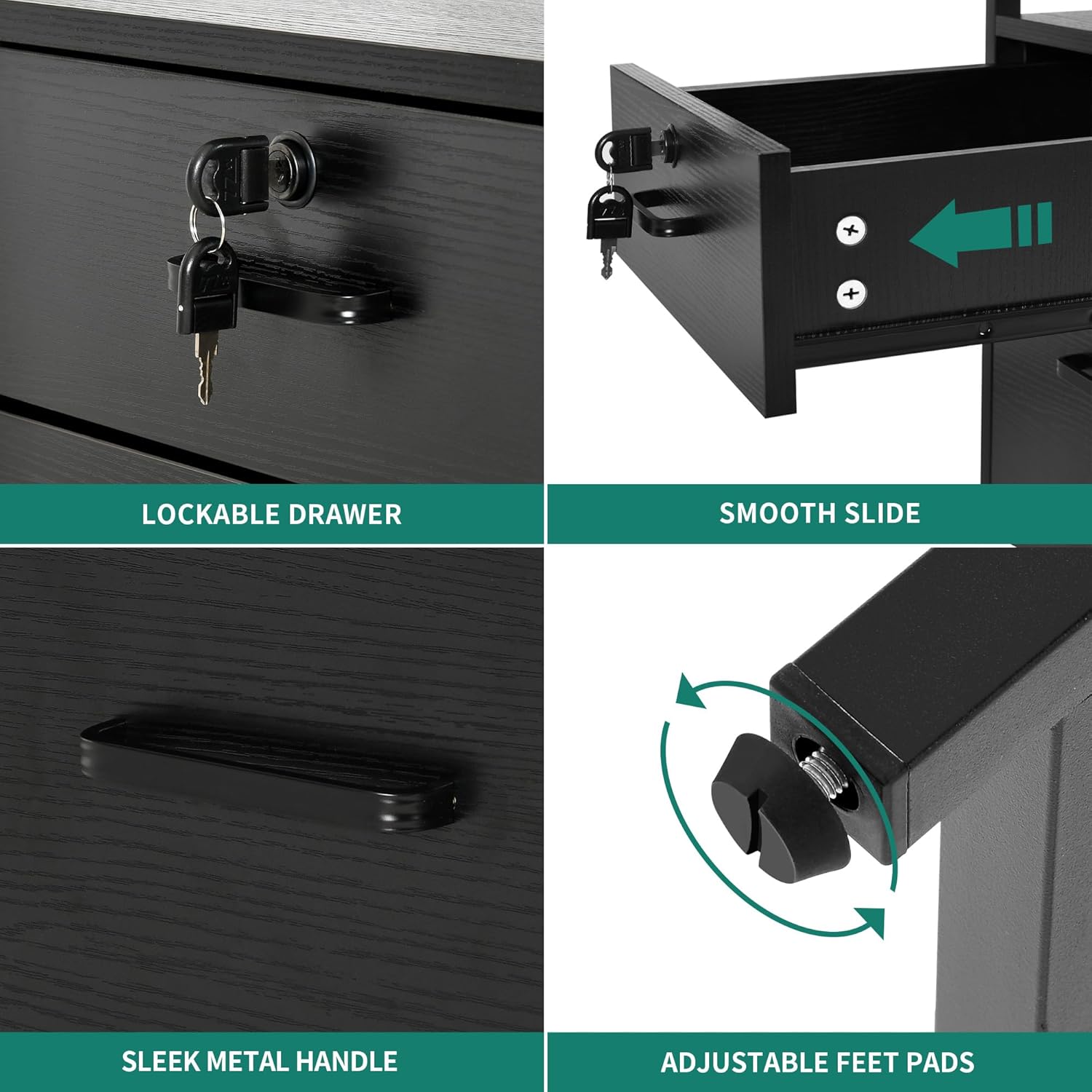 YITAHOME U Shaped Desk with Power Outlets & LED Lights, 79
