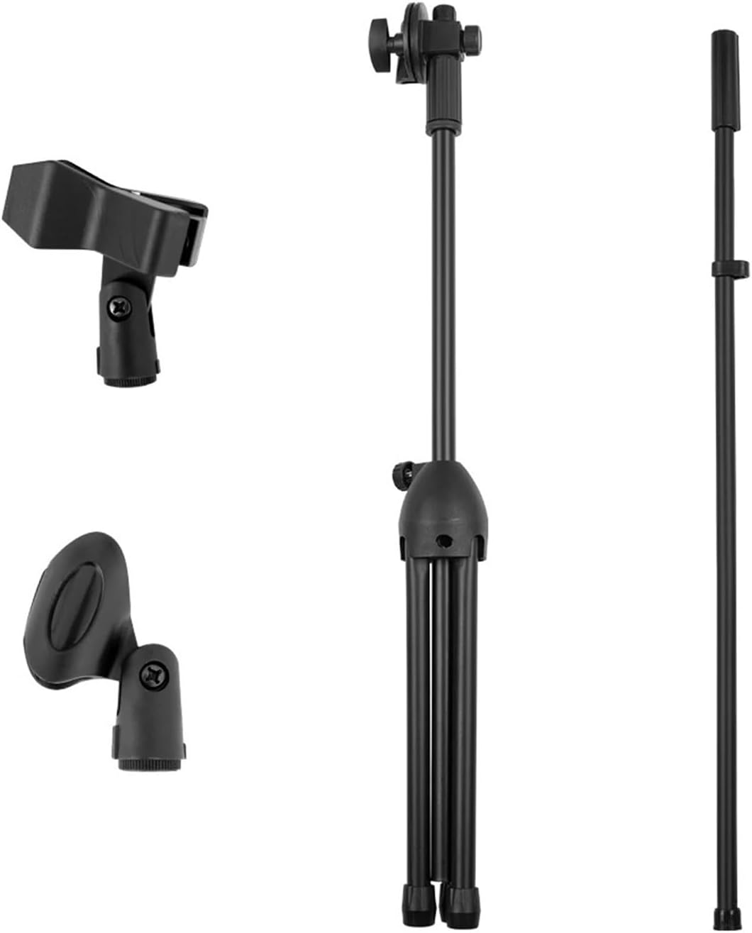 Flexible Stage Microphone Stand Tripod Floor Standing Microphone Stand Stand Up to 190cm Black