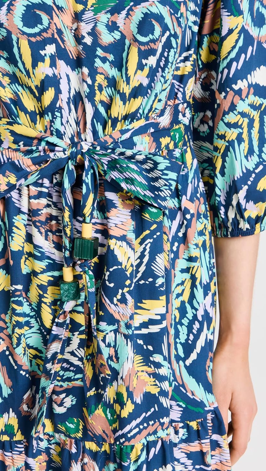 Shoshanna Women's Sunny Printed V-Neck Midi Dress