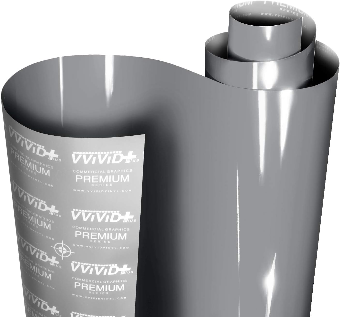 VViViD+ Ultra Gloss Nardo Dark Grey Vinyl Car Wrap Premium Paint Replacement Film Roll with Nano Air Release Technology, Stretchable Protective Cap Liner, Self Adhesive (100ft x 5ft)