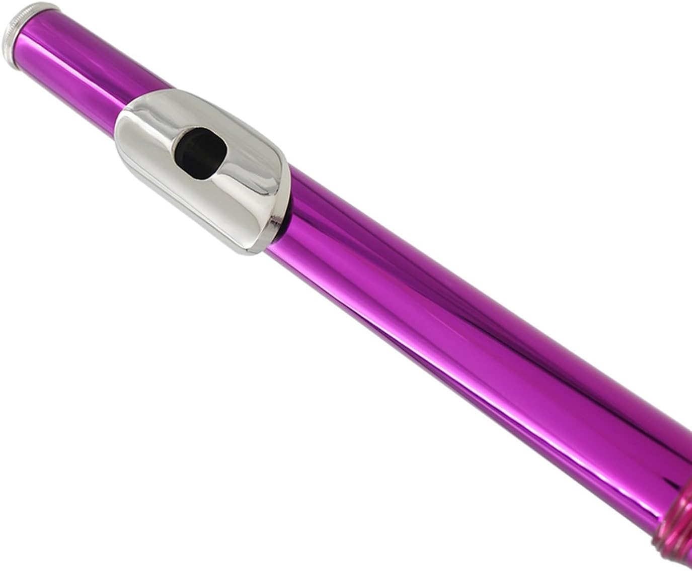 Flute 16 Hole C Flute Silver Plated Flute W/E Woodwind Flutes Musical Instruments (Color : Rose Pink)