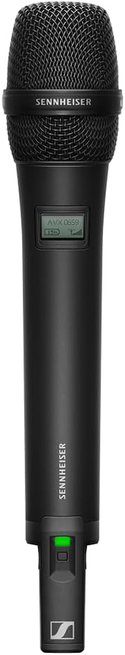 Liquid Audio Sennheiser AVX-Combo Set-4 Wireless Handheld Omnidirectional Microphone Bundle w/Pig Hog PHM10 8mm Mic Cable, 4-Pack Blucoil AA Batteries Polishing Cloth