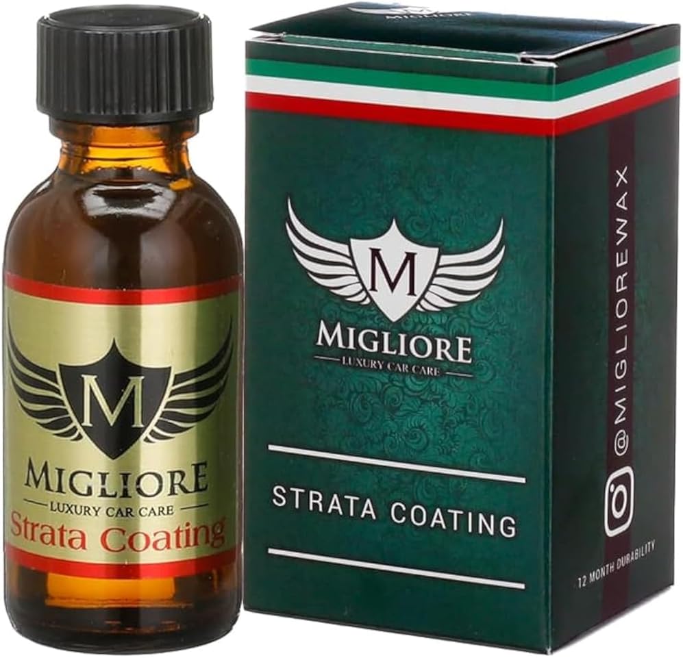 Migliore Strata Coating: High Gloss SiO2 PRO Ceramic Coating & Car Sealant │ 1-2 Years of Protection │ Apply After Car Wash Clay Bar Buffer Polisher │ Auto Marine Boat Motorcycle