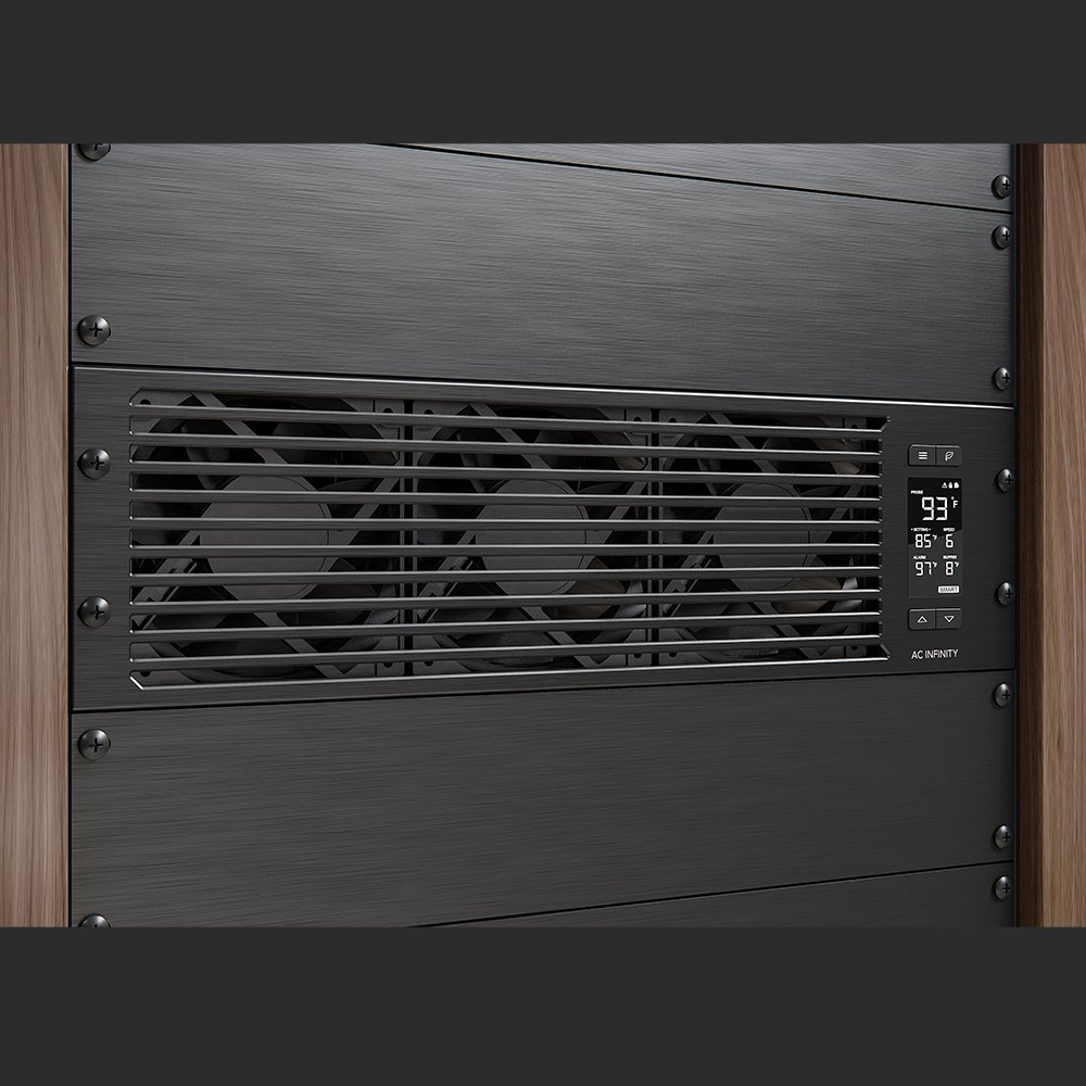 AC Infinity CLOUDPLATE T9-N, Rack Mount Fan Panel 3U, Intake Airflow, for Cooling AV, Home Theater, Network 19” Racks