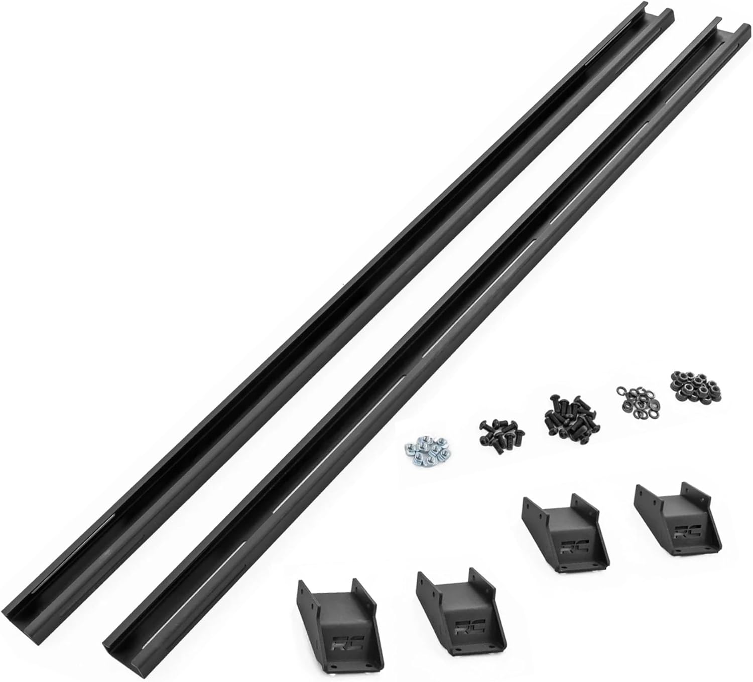 Rough Country Adjustable T-Slot Crossbars for Pickup Truck Beds – Fits 57.25