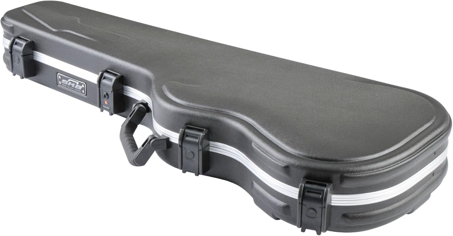 SKB Cases Standard Electric Guitar Shaped Case with TSA Recognized Locking Latch, Molded-In Bumper Protection and Fully Plush Lined Interior