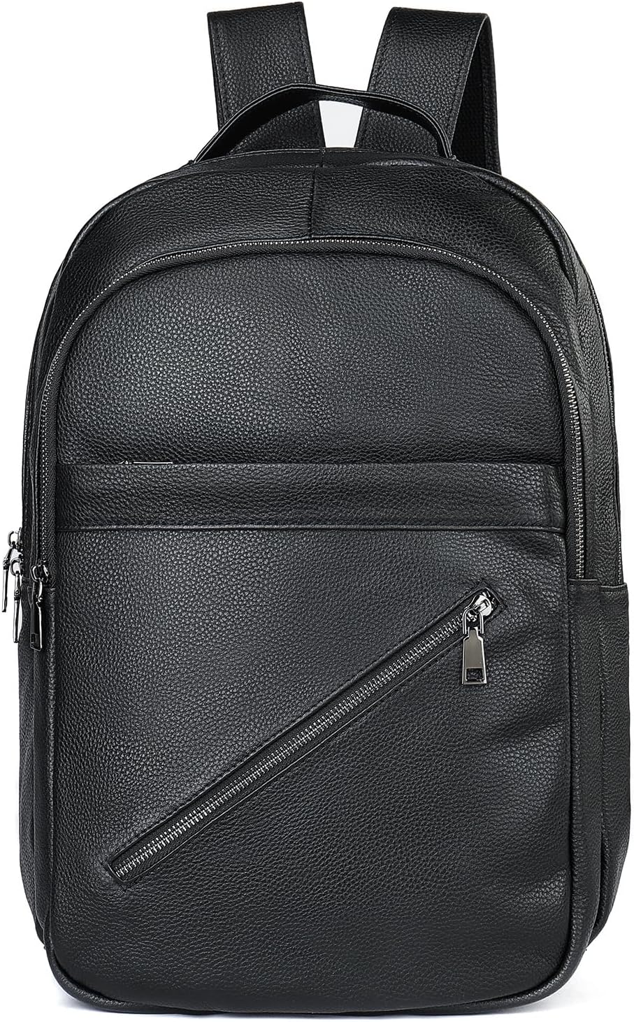 Genuine Leather Backpack High Capacity Vintage Laptop Bag Water Resistant Travel Business Casual Outdoor Gift Box (Black)