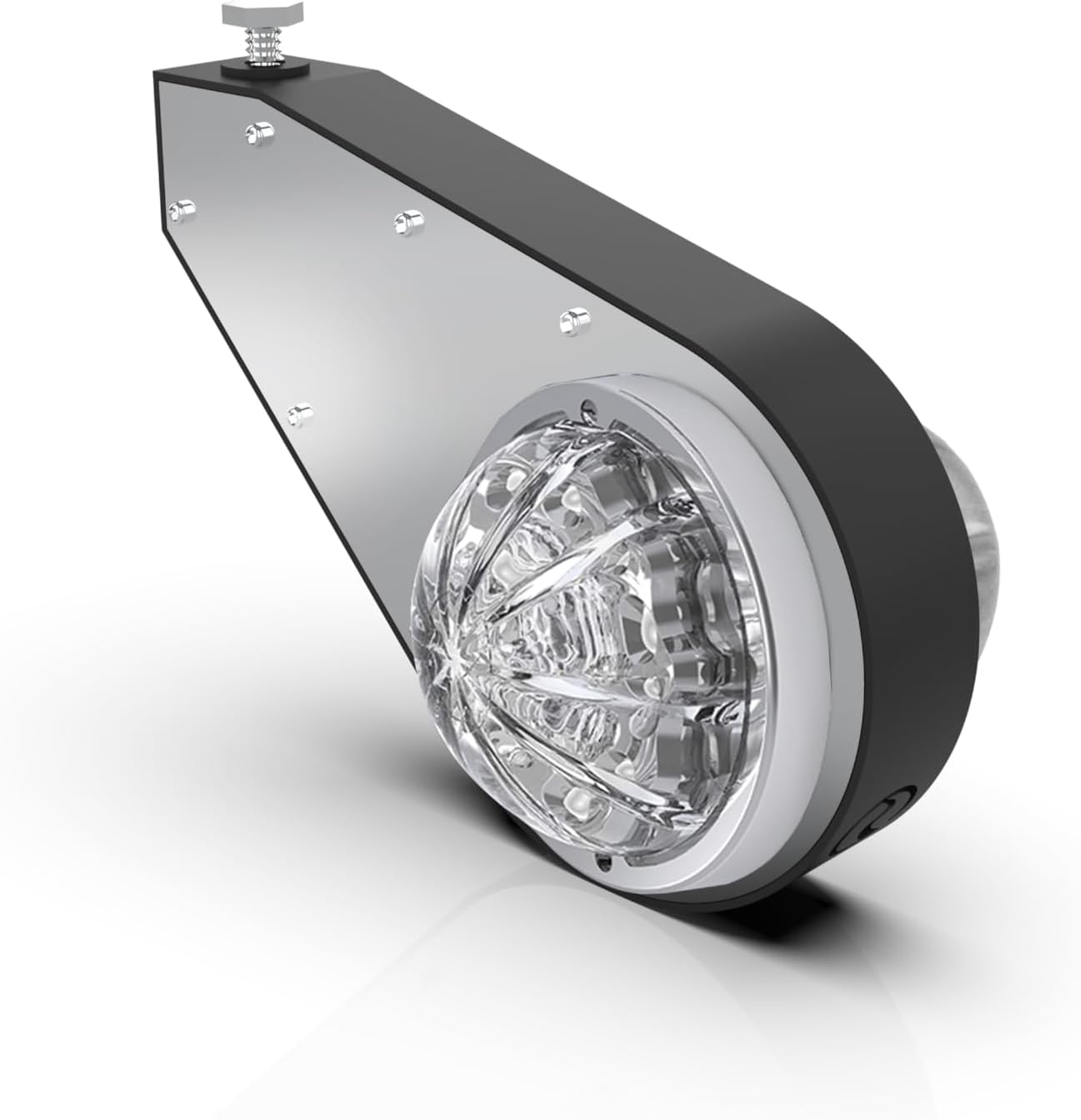 RoadWorks | ICON MXT Billet Mirror Bracket Lights with Amber and Red Low Profile Watermelon Lights with Clear Lenses, and Black Billet Frame | Pair | N19943CLP