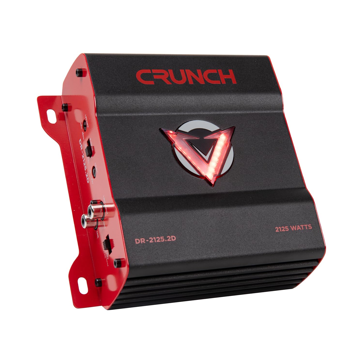 Crunch 2125W 2 Channel Subwoofer Car Audio Amplifier with Adjustable Crossovers, Bass Knob & Remote, LED VU-Meter, QTD Cooling and PWM Power Supply