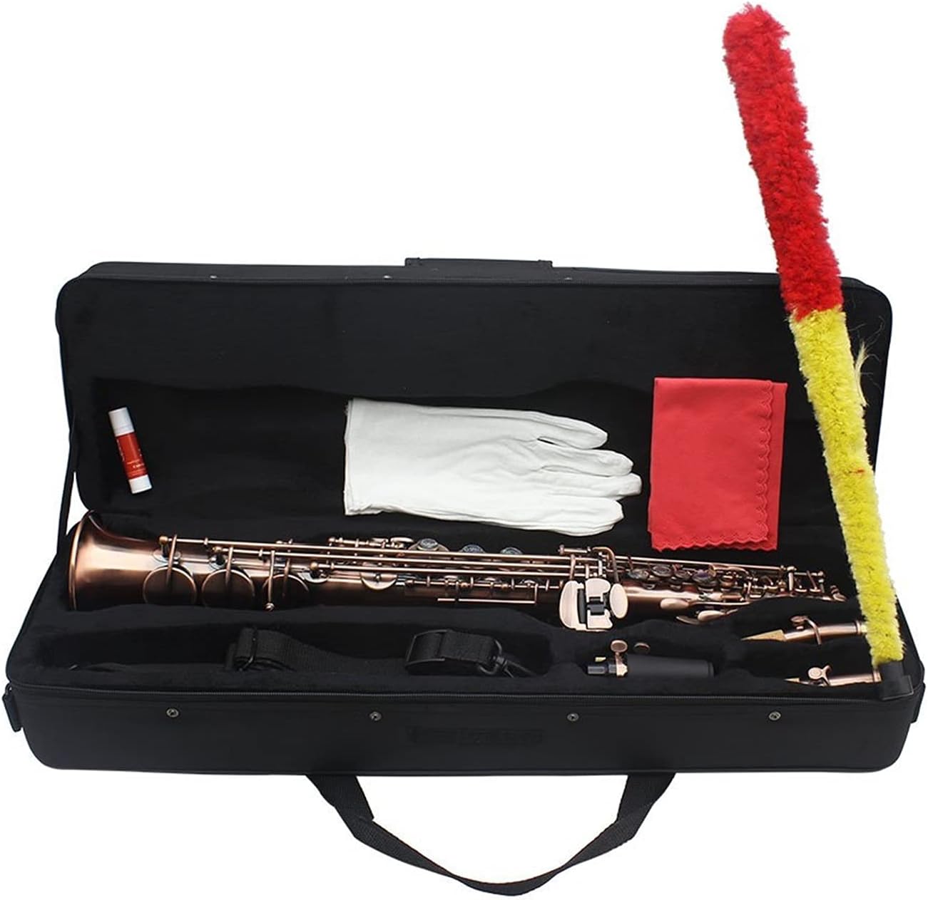 Professional Straight Bb Soprano Saxophone Sax Woodwind Instrument Abalone Shell Key Carve Pattern Student Saxophone