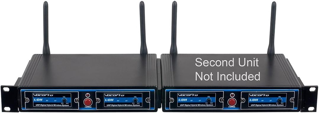 VocoPro 4 Channel, UHF/DSP Hybrid, W/Bp/Lava Car Mount - HYBRIDQUADB1, Black