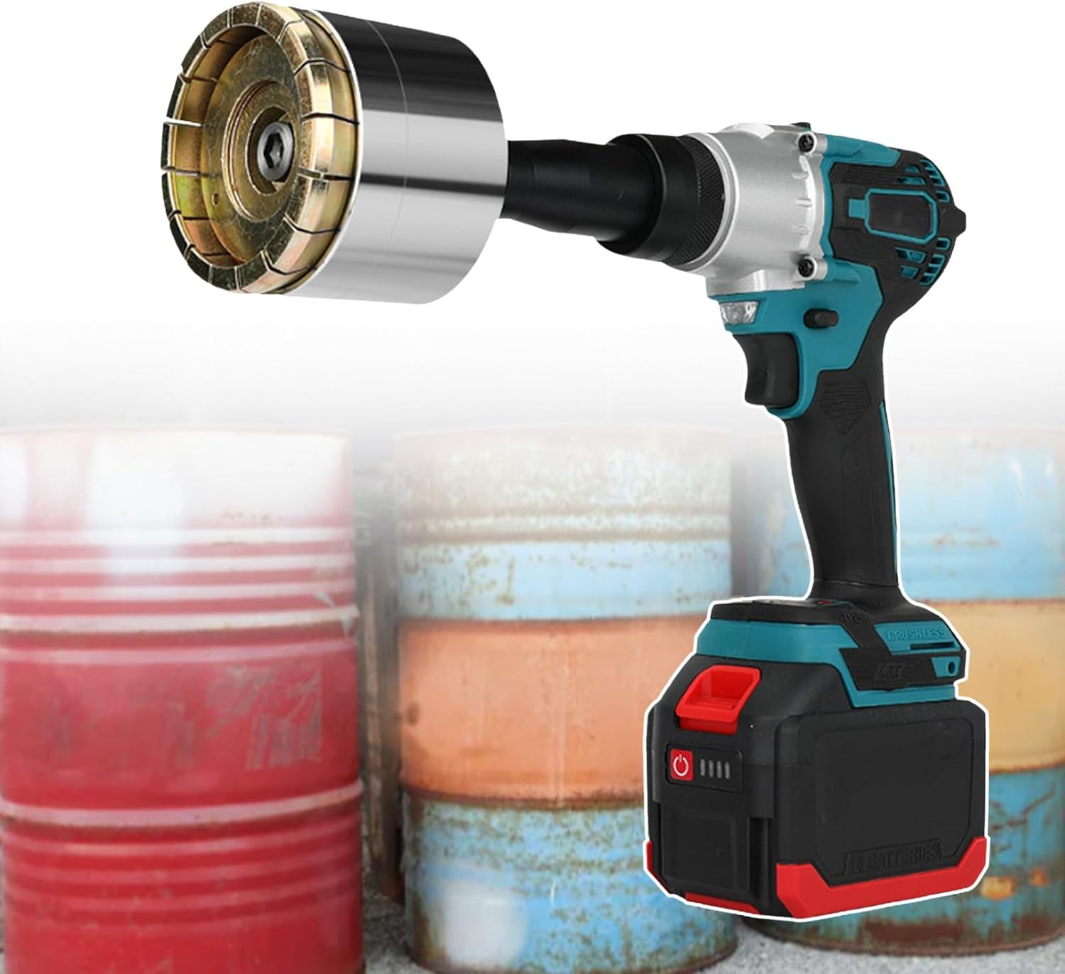 35/70Mm Electric Oil Barrel Crimper Sealer, 200L Oil Drum Pressure Cap Sealing Barrel Crimping Tool, Digital Display Manual Oil Barrel Sealing Machine, 1.52 Hours Fast Charging,75mm