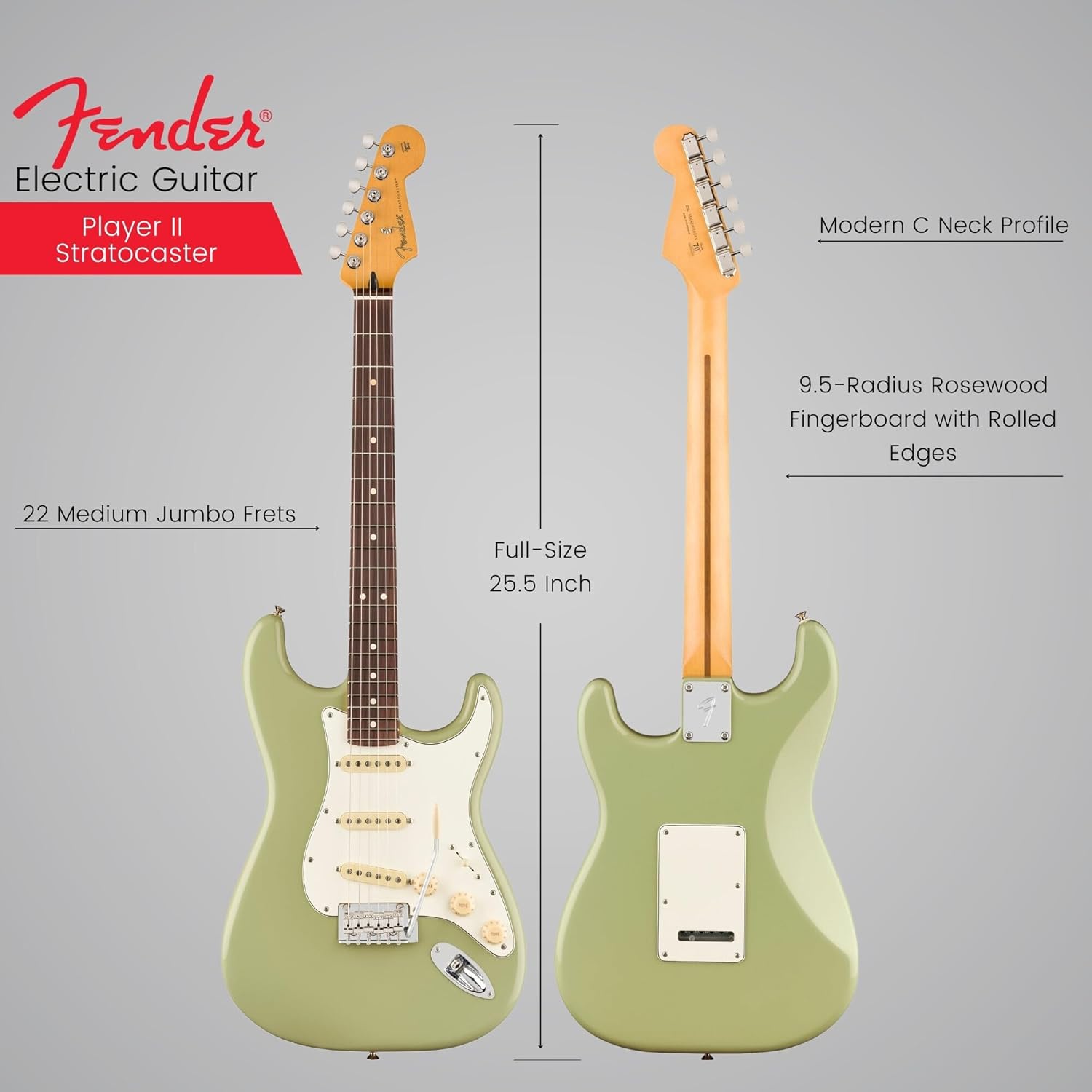 Fender Player II Stratocaster, Rosewood Fingerboard, Birch Green