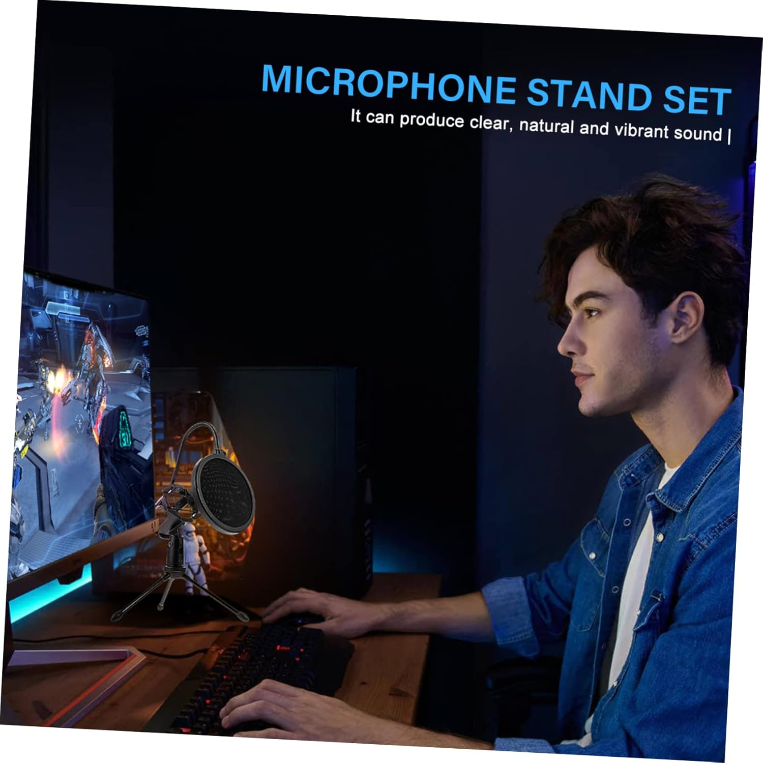 TiStm 1 Set Desktop Computer Gaming Notebook Video for Recording Phone Live Type-c with USB Capacitor Condenser Cardioid Kit Mic Singing Studio Stands (Color : Blackx3pcs, Size : 20X18X7.5CMx3pcs)