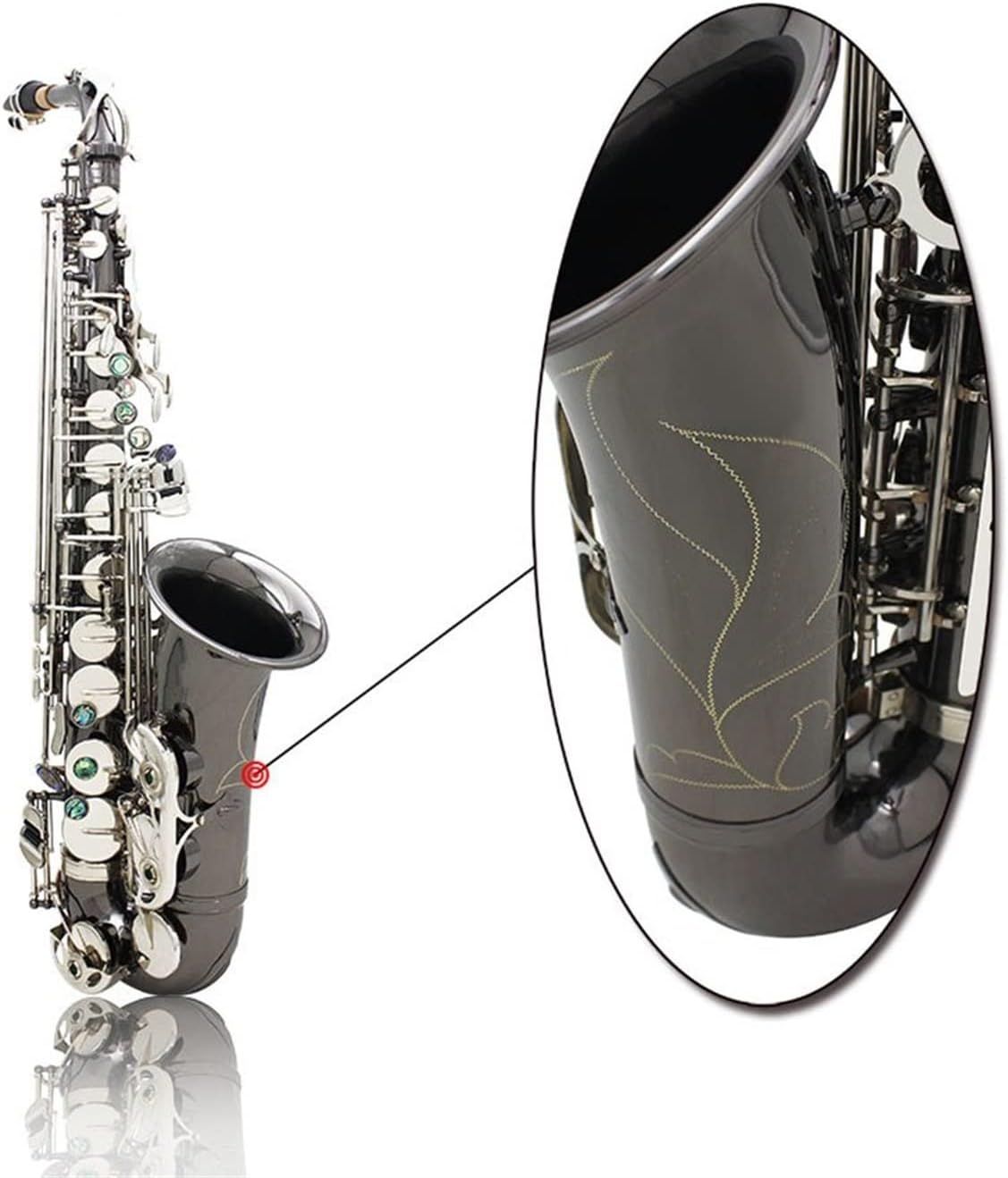 KESHUO E-Flat Alto Black-Plated Nickel Saxophone Musical Instrument Delivery Accessories Independent Packaging Wind Brass Material Brass Sax Beginners Kit