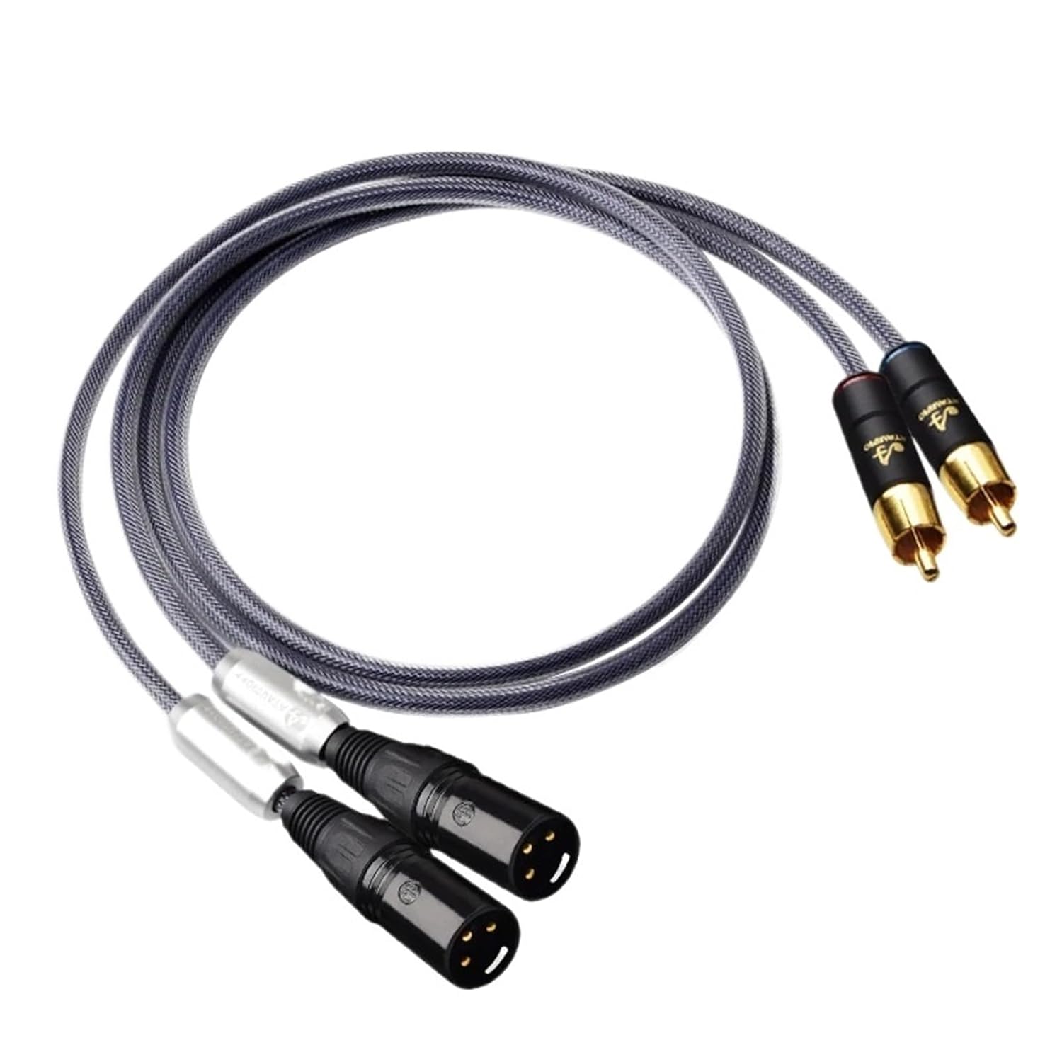 Hi-end One Pair RCA to XLR Balanced Audio Cable for Amplifier DAC 2RCA to 2XLR and Female Interconnect Cable(2rca to 2xlr Male,0.5m)